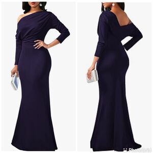 New Cocktail Party Dress Sexy Off-Shoulder Ruffle Elegant Evening Prom Dress Lg
